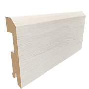 Плинтус плоский Эко-шпон 75х16х2070 белый кипарис 